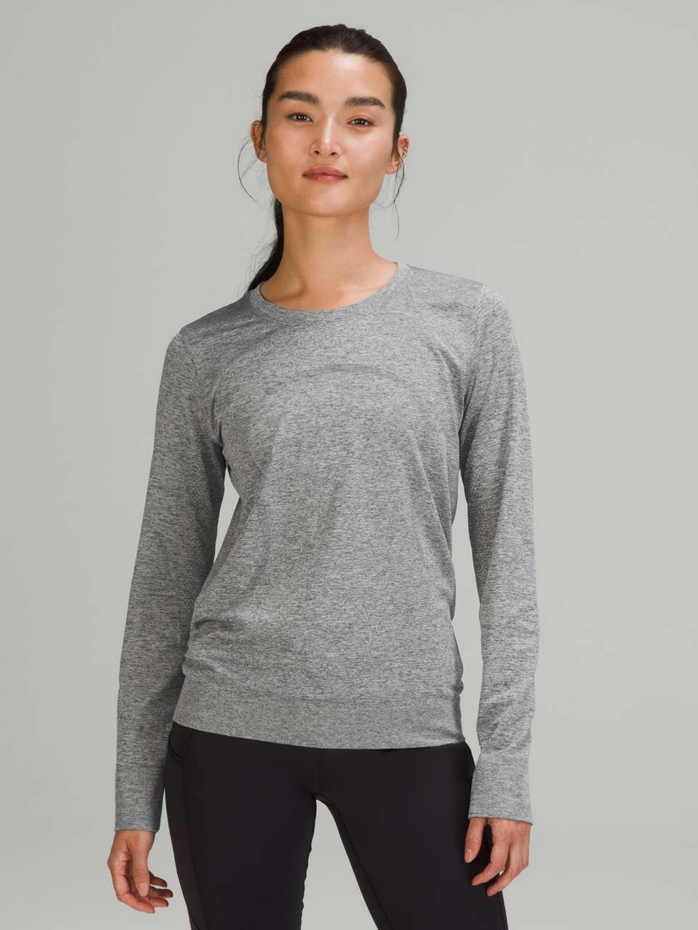 Lululemon Swiftly Relaxed Long Sleeve Shirt 2.0 in Slate / White Size 4
